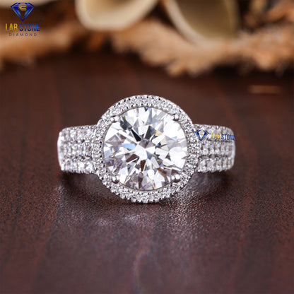 1.807 TDW Round Cut Diamond Women's Halo Ring