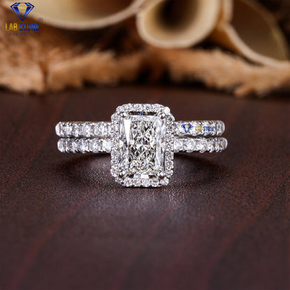 2.44 TDW Radiant & Round Cut Diamond Women’s Ring with Band