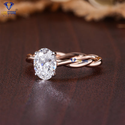 2.81 TDW Oval & Round Cut Diamond Women's Hidden-Halo Ring