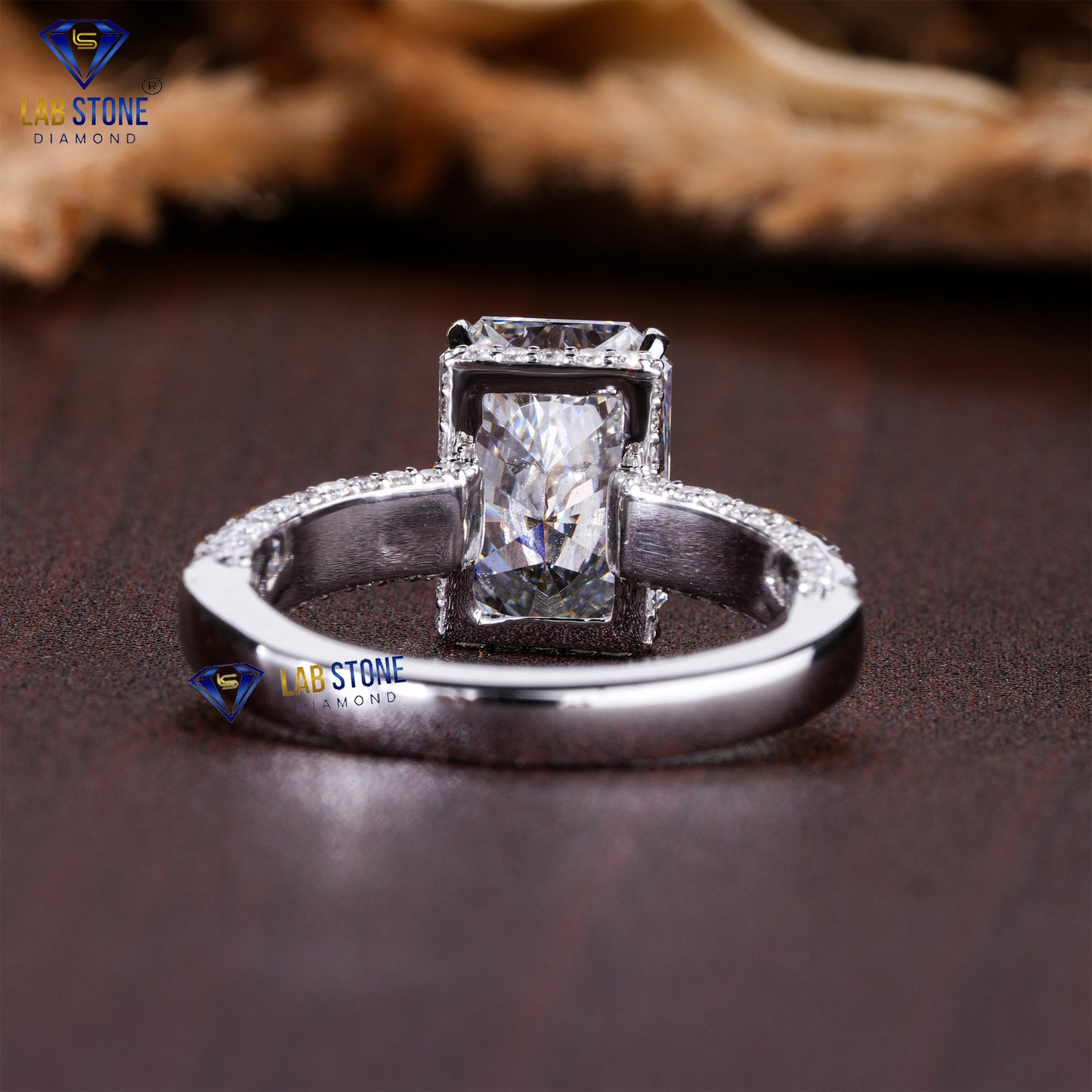 3.99 TDW Radiant & Round Cut Diamond Women’s Engagement Ring