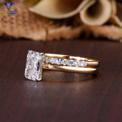 1.348 TDW Radiant & Round Cut Diamond Women’s Ring with Band