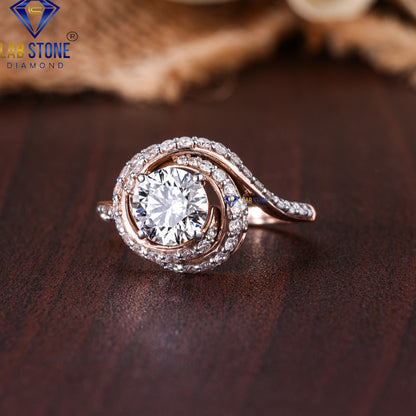 1.86 TDW Round Cut Diamond Women's Engagement Ring