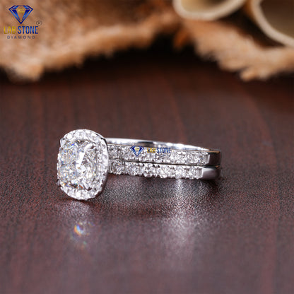 1.67 TDW Cushion & Round Cut Diamond Women's Ring with Band
