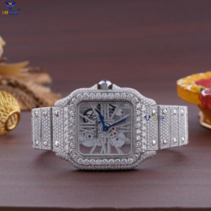 20.81 CT TDW Round Cut Moissanite Diamond men's Watch