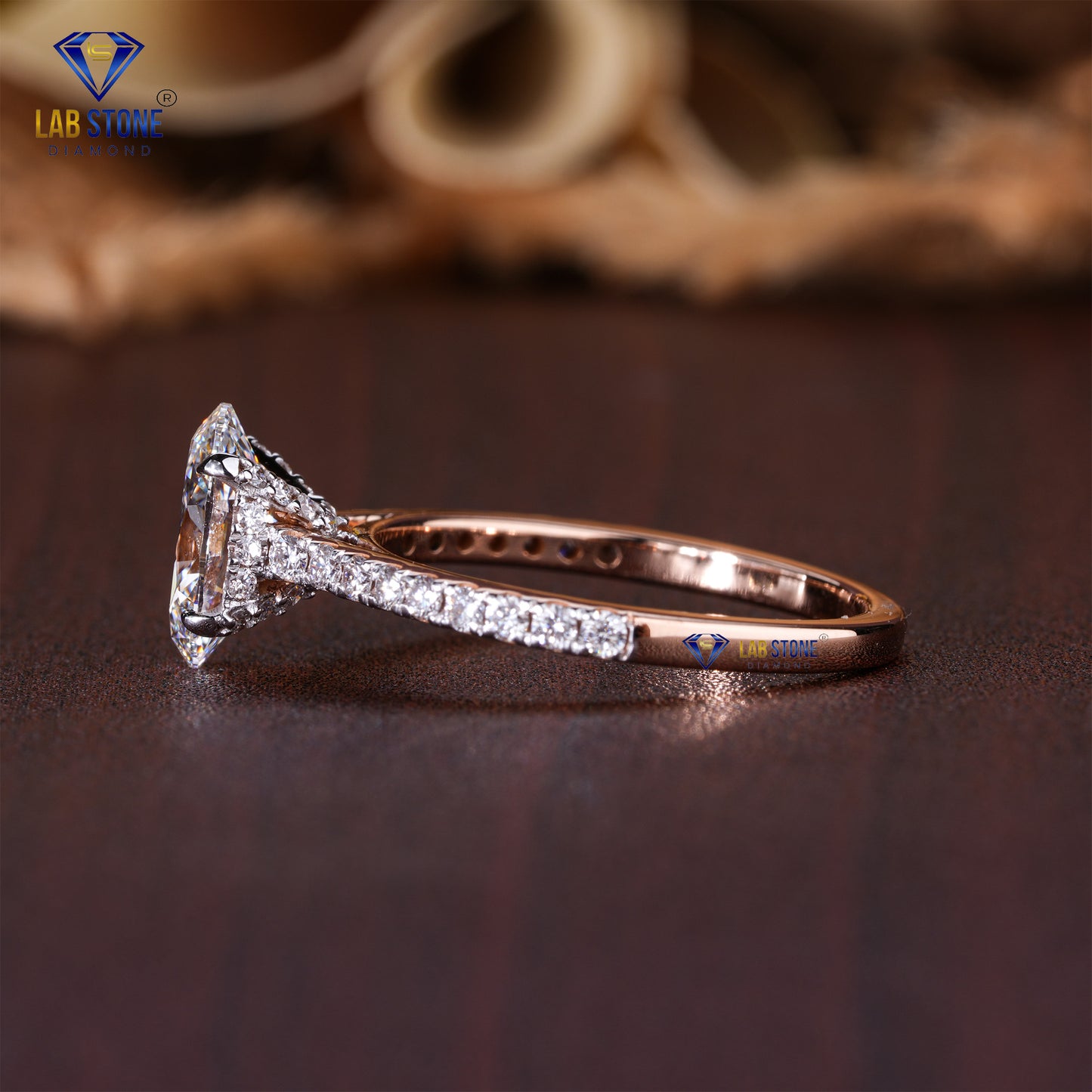 2.16 TDW Oval & Round Cut Diamond Women’s Hidden Halo Ring