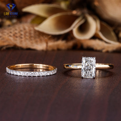 1.348 TDW Radiant & Round Cut Diamond Women’s Ring with Band