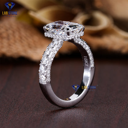 3.99 TDW Radiant & Round Cut Diamond Women’s Engagement Ring