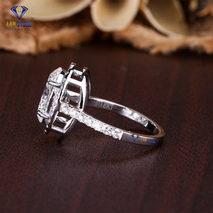 2.19 TDW Oval & Round Cut Diamond Women’s Halo Ring