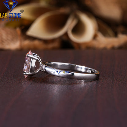 1.51 TDW Fancy Pink Oval Cut Diamond Women's Solitaire Ring