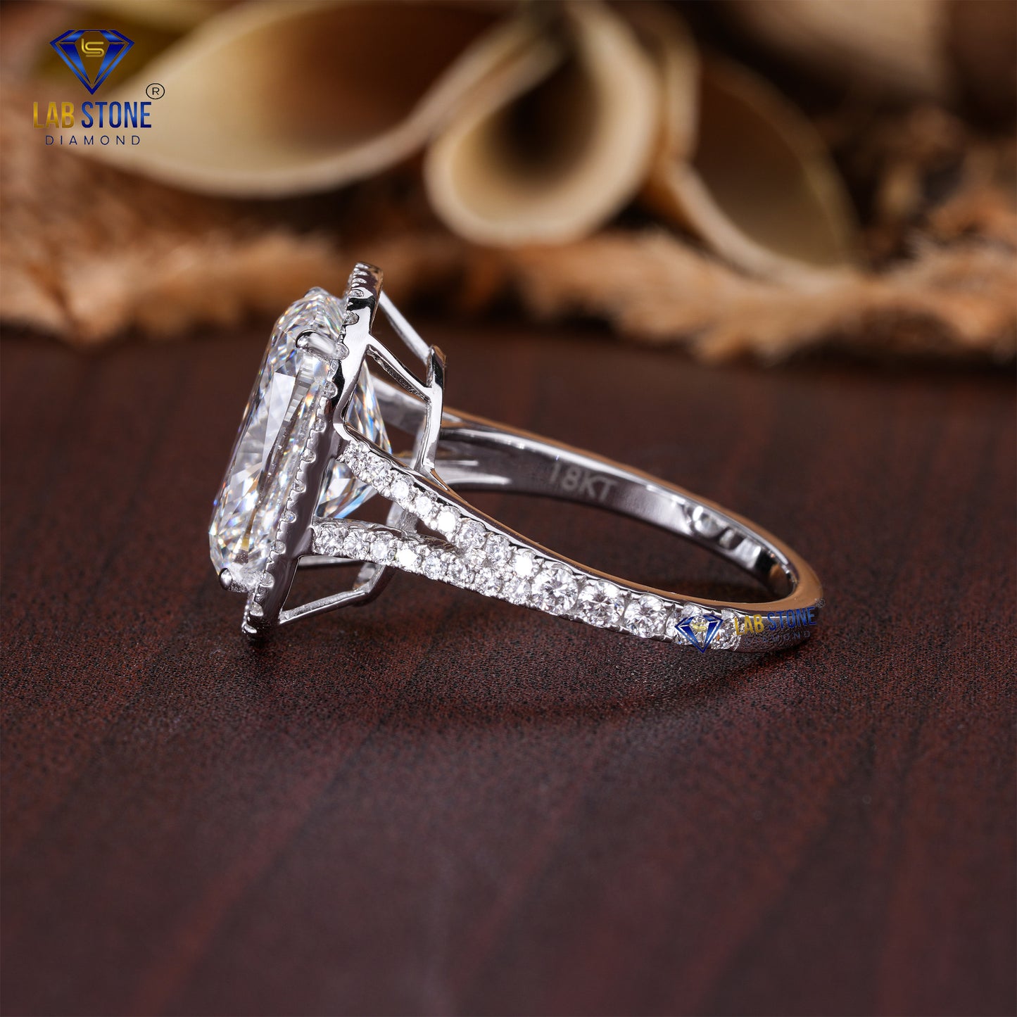 6.772 TDW Cushion & Round Cut Diamond Women's Halo Ring