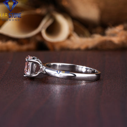 1.01 TDW Fancy Pink Oval Cut Diamond Women's Solitaire Ring