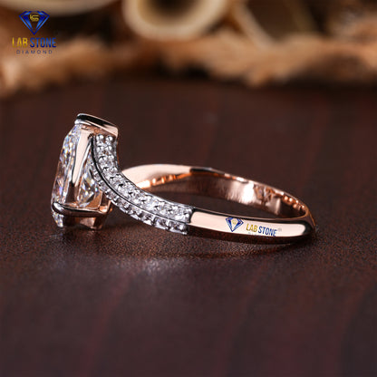 2.12 TDW Pear & Round Cut Diamond Women’s Engagement Ring