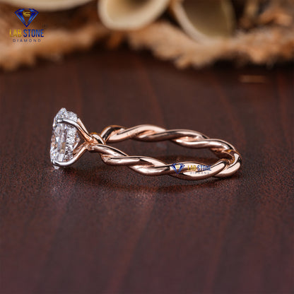 2.81 TDW Oval & Round Cut Diamond Women's Hidden-Halo Ring