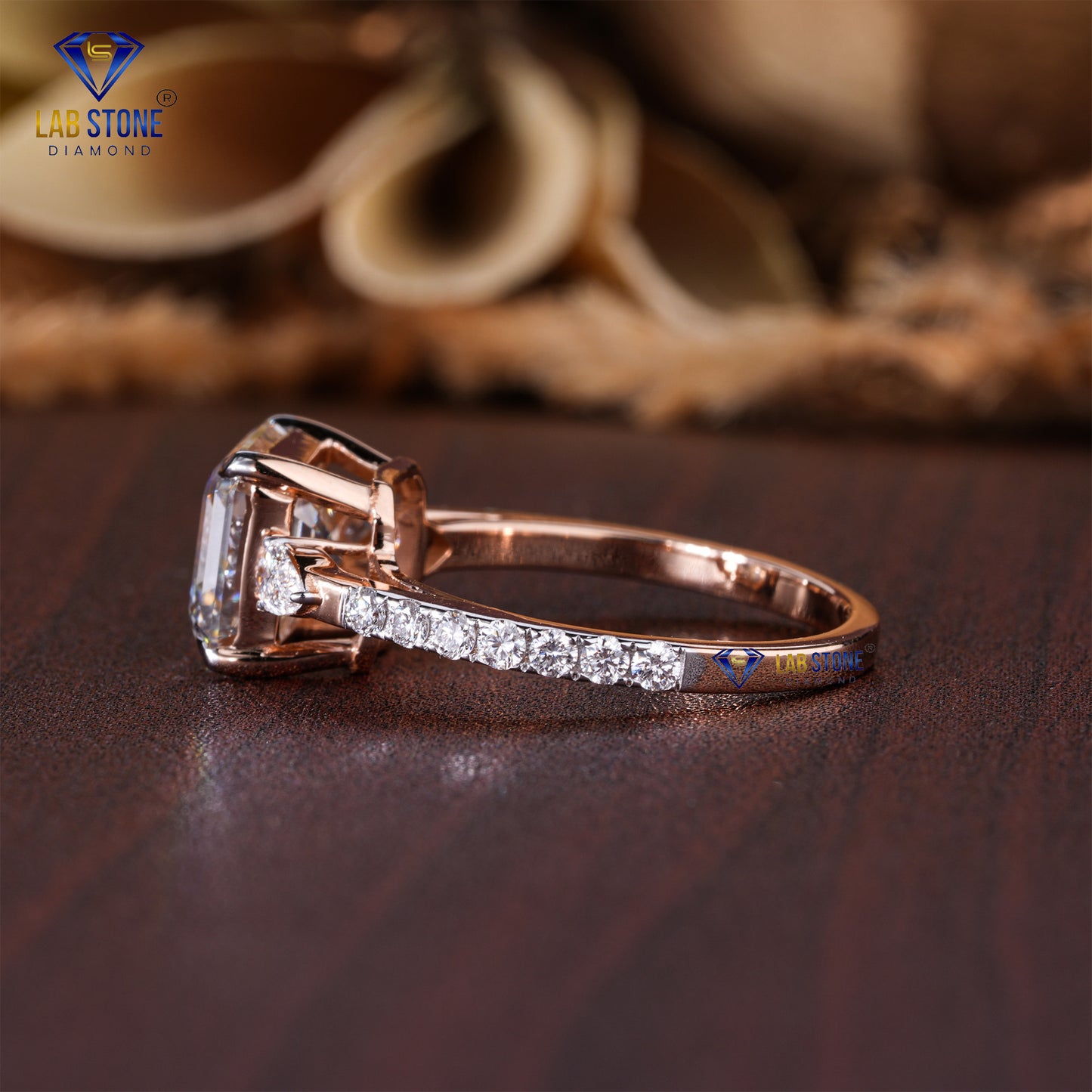 3.10 TDW Asscher, Pear & Round Cut Diamond Women's Engagement Ring