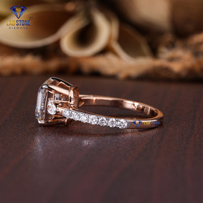 3.10 TDW Asscher, Pear & Round Cut Diamond Women's Engagement Ring