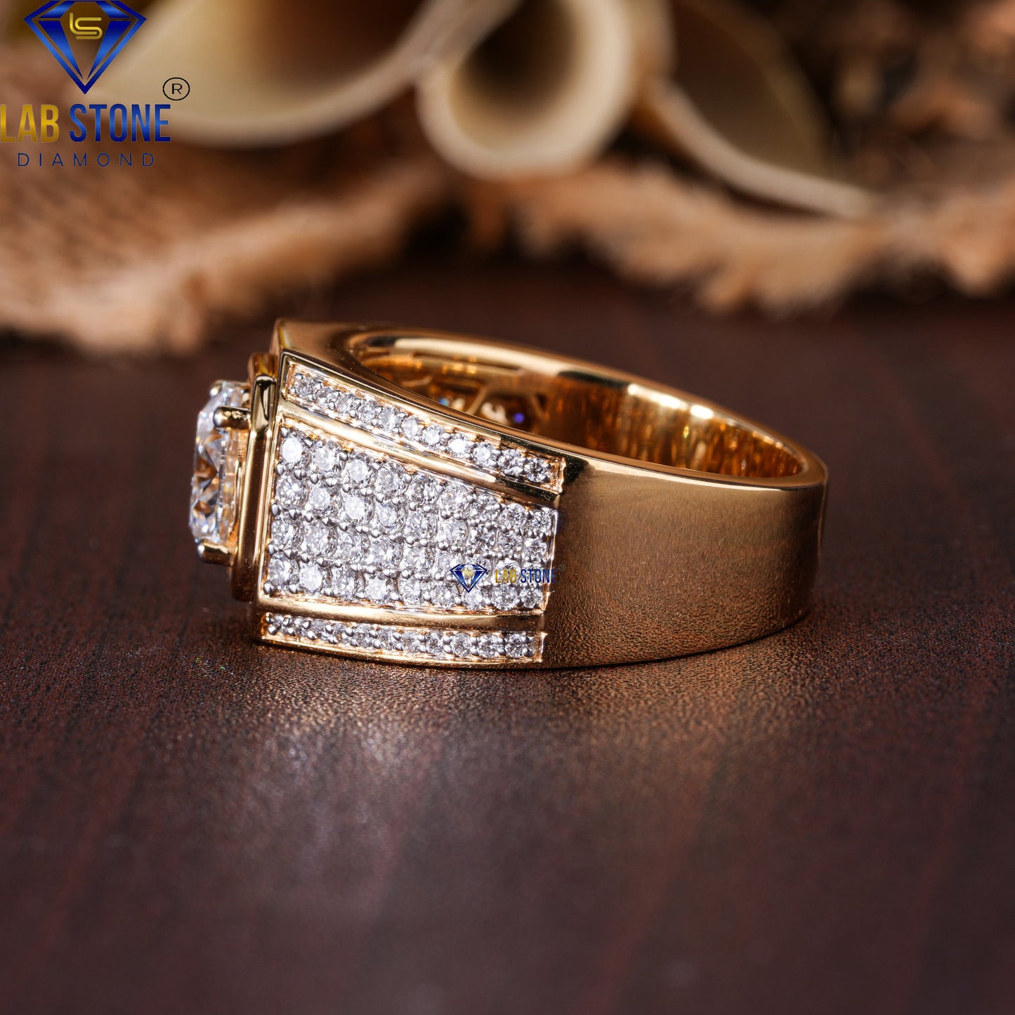 2.73 TDW Round Cut Diamond Men's Engagement Ring