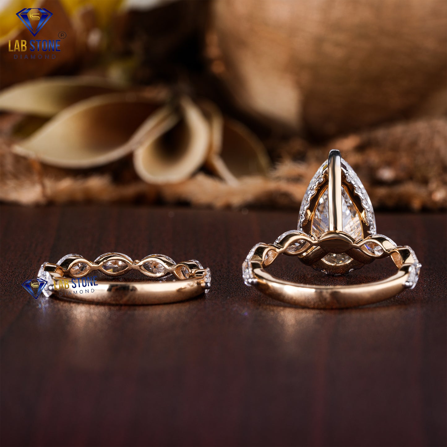 8.89 TDW Pear, Marquise & Round Cut Diamond Women’s Ring with Band