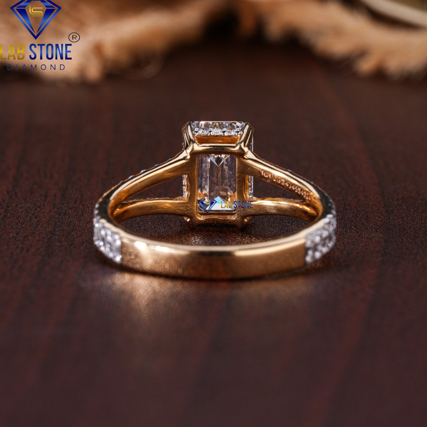 2.12 TDW Emerald & Round Cut Diamond Women's Engagement Ring