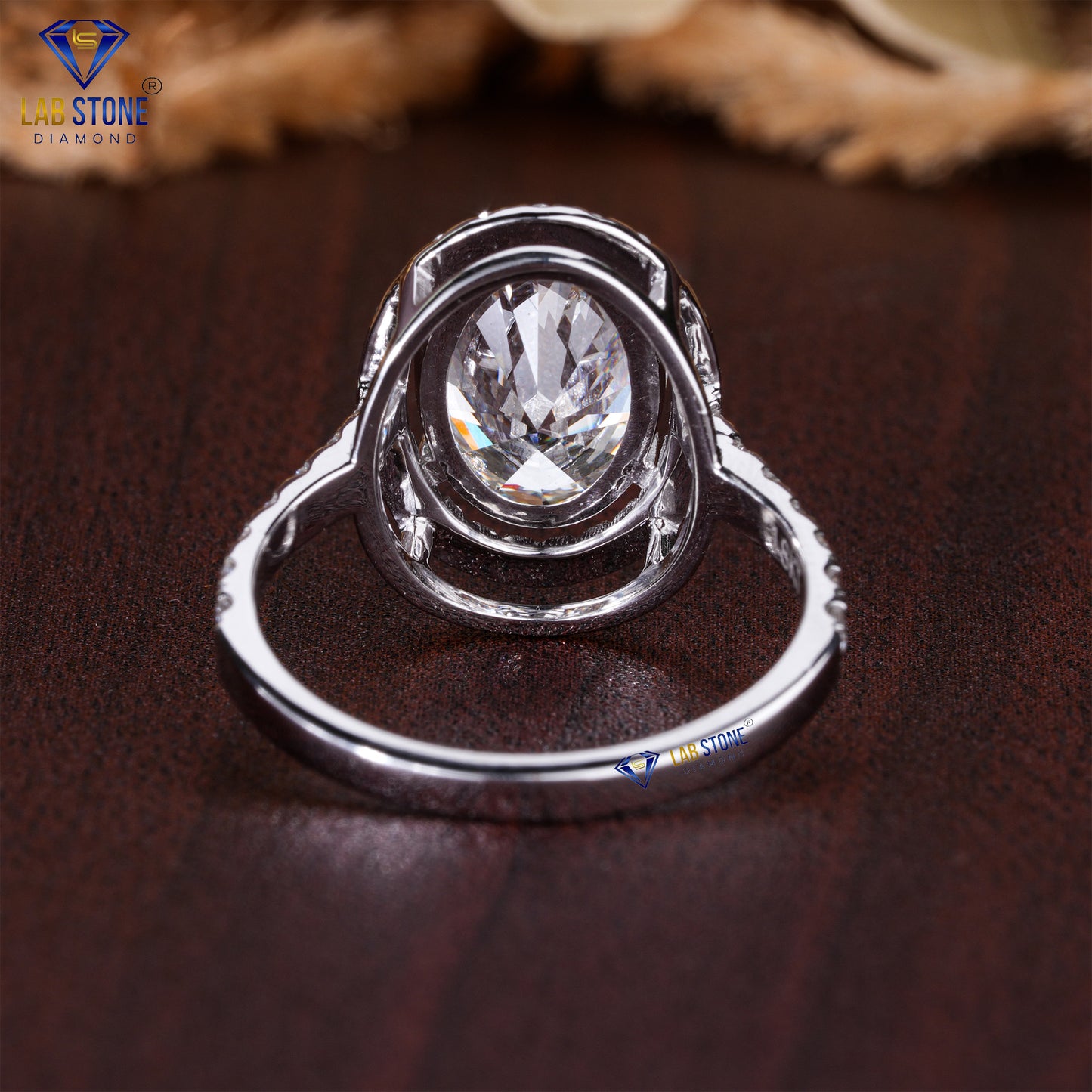 2.19 TDW Oval & Round Cut Diamond Women’s Halo Ring