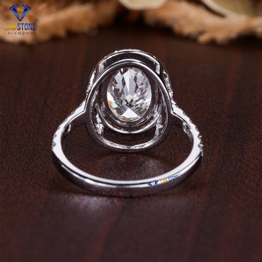 2.19 TDW Oval & Round Cut Diamond Women’s Halo Ring