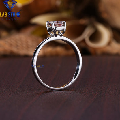 1.01 TDW Fancy Pink Oval Cut Diamond Women's Solitaire Ring