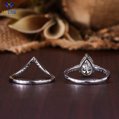 2.22 TDW Pear & Round Cut Women’s Diamond Ring with Band