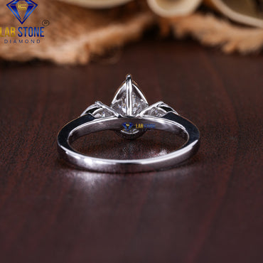 1.90 TDW Pear Cut Diamond Women's Three Stone Ring
