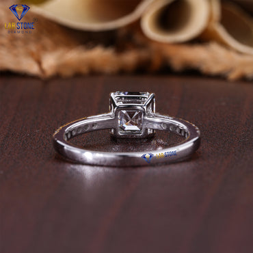 1.54 TDW Asscher & Round Cut Diamond Women's Engagement Ring