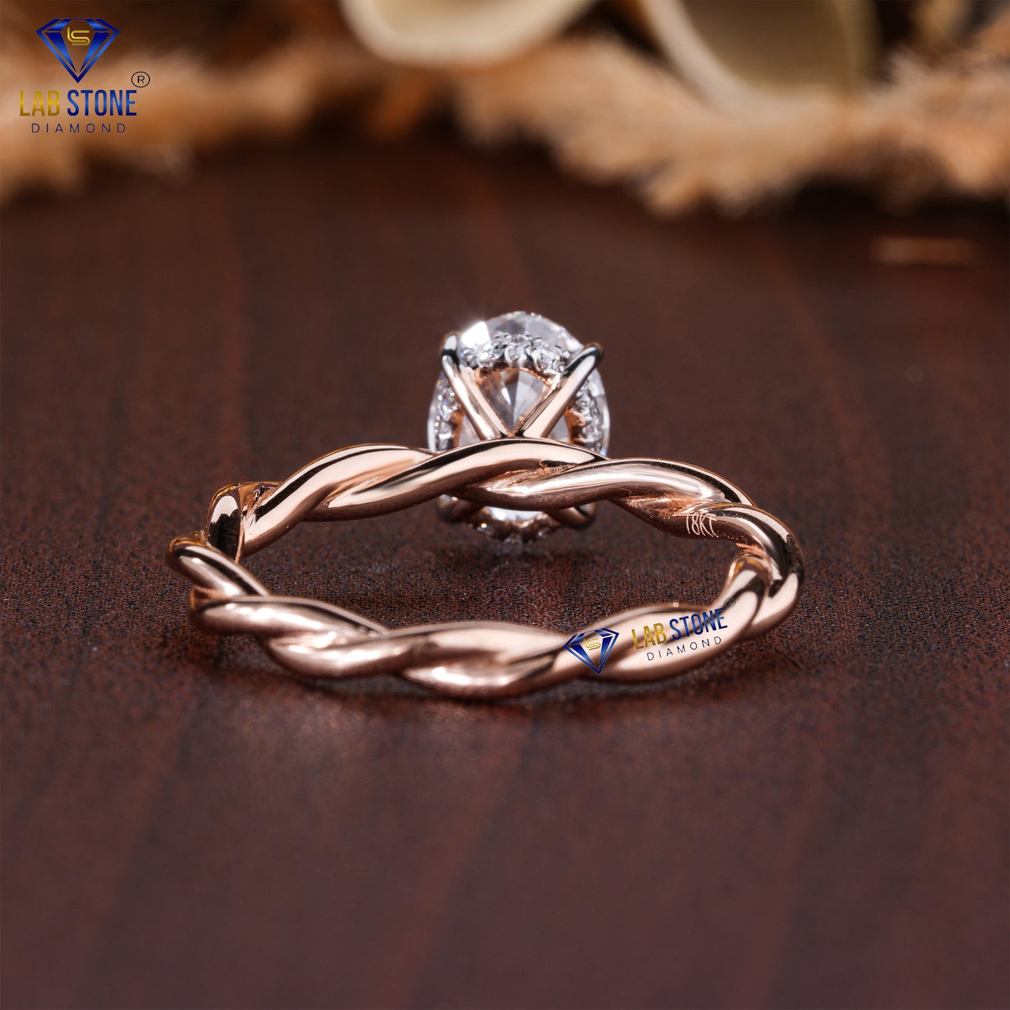 2.81 TDW Oval & Round Cut Diamond Women's Hidden-Halo Ring