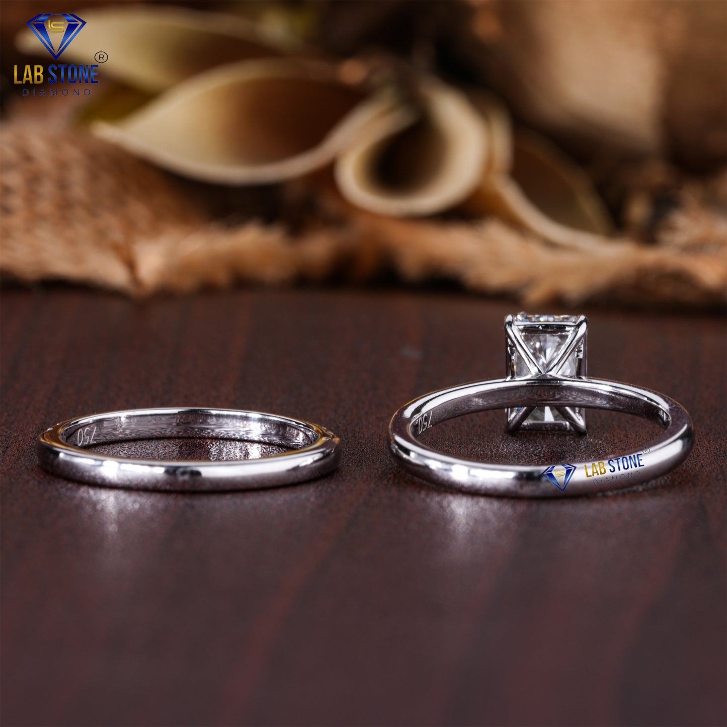 1.34 TDW Radiant & Round Cut Diamond Women's Ring with Band