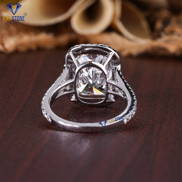 6.772 TDW Cushion & Round Cut Diamond Women's Halo Ring