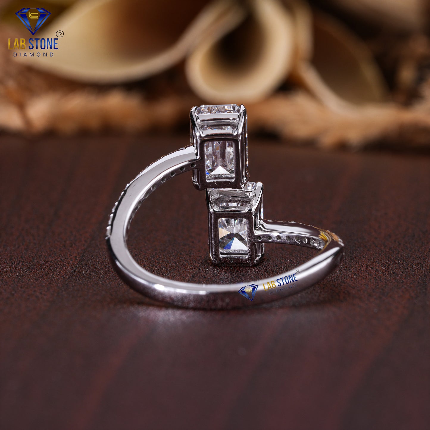 2.104 TDW Emerald, Radiant & Round Cut Diamond Women's Engagement Ring