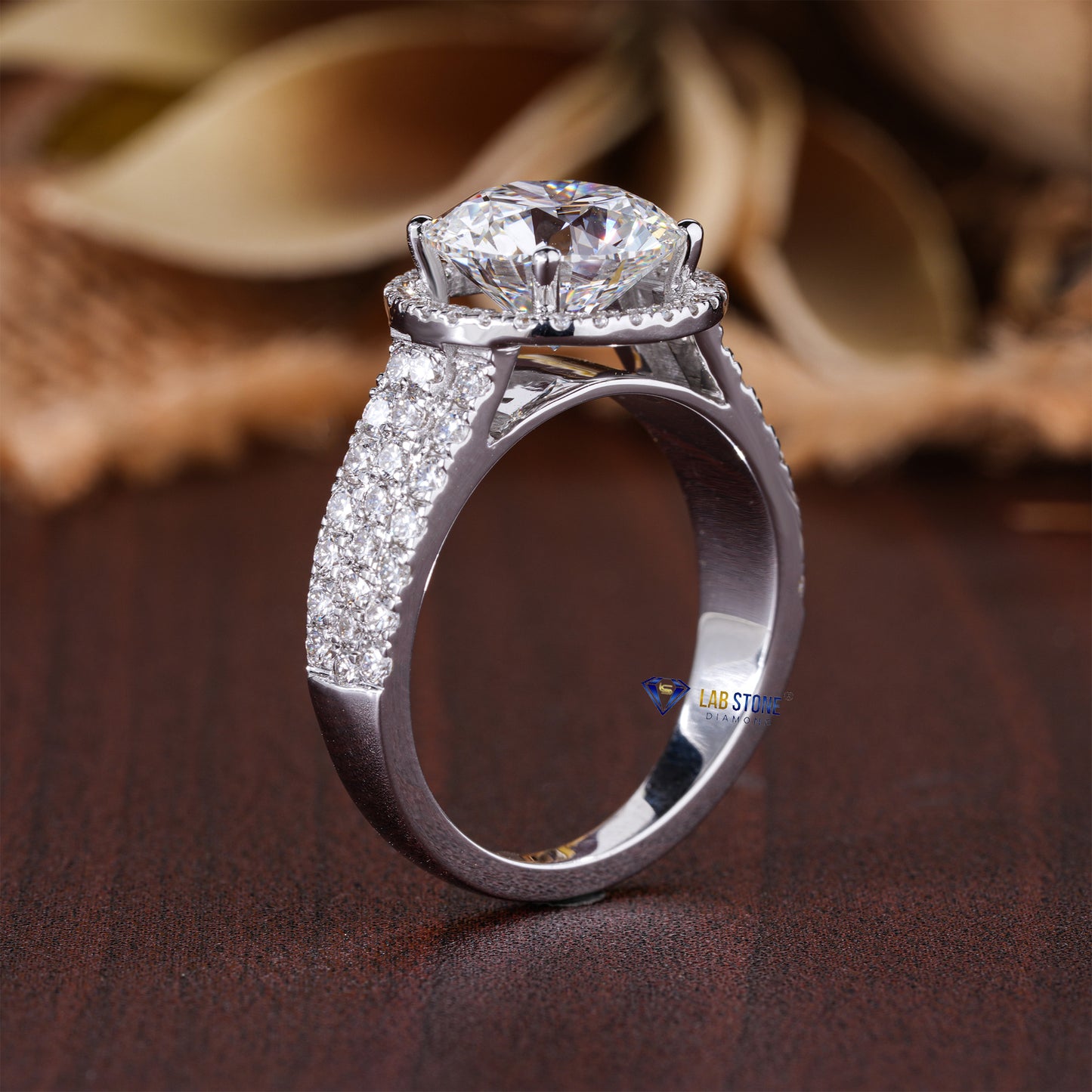 1.807 TDW Round Cut Diamond Women's Halo Ring