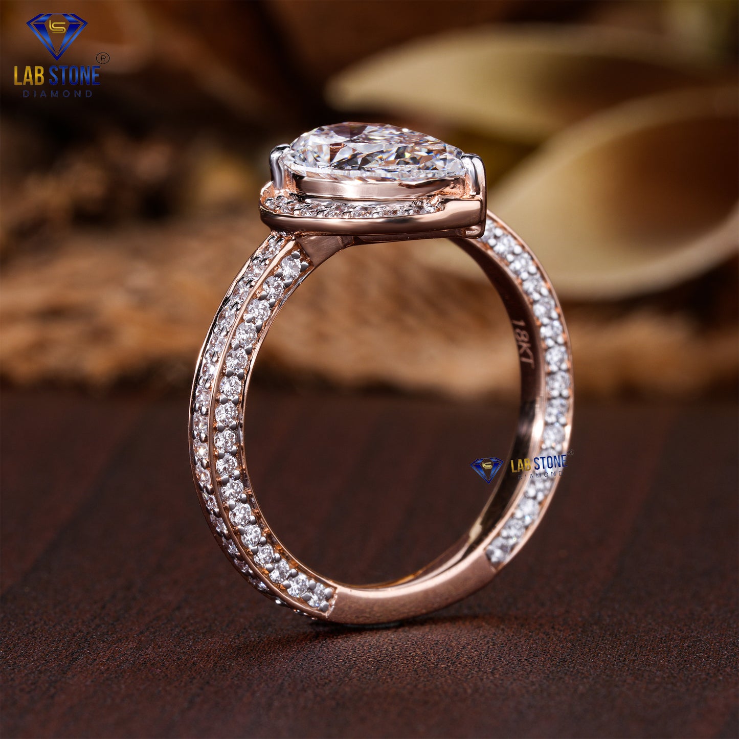 2.46 TDW Pear & Round Cut Diamond Women’s Engagement Ring