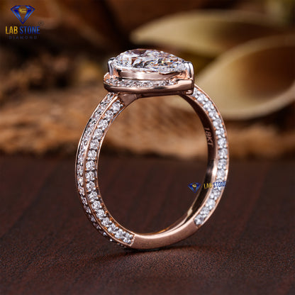 2.46 TDW Pear & Round Cut Diamond Women’s Engagement Ring