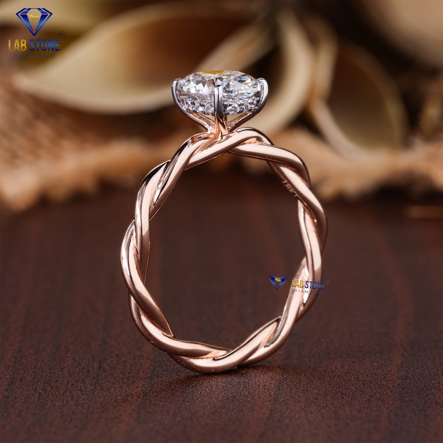 2.81 TDW Oval & Round Cut Diamond Women's Hidden-Halo Ring