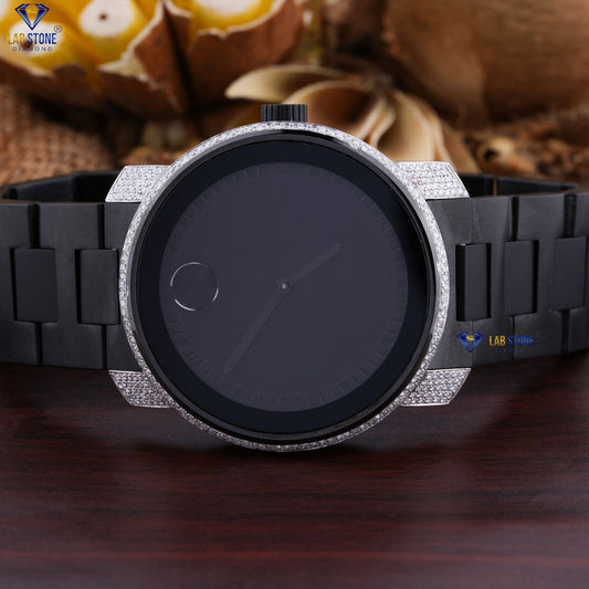 2.12 CT TDW Round Cut Moissanite DiamonD men's Watch