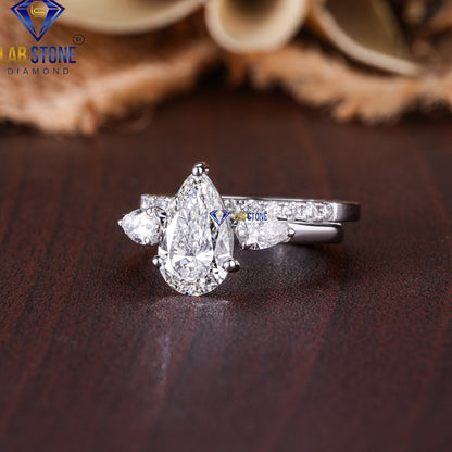 2.49 TDW Pear & Round Cut Diamond Women's Ring with Band
