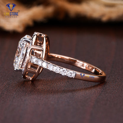 3.93 TDW Cushion & Round Cut Diamond Women’s Halo Ring