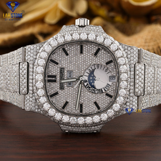 22.25 CT TDW Round Cut Men's Diamond men's Watch