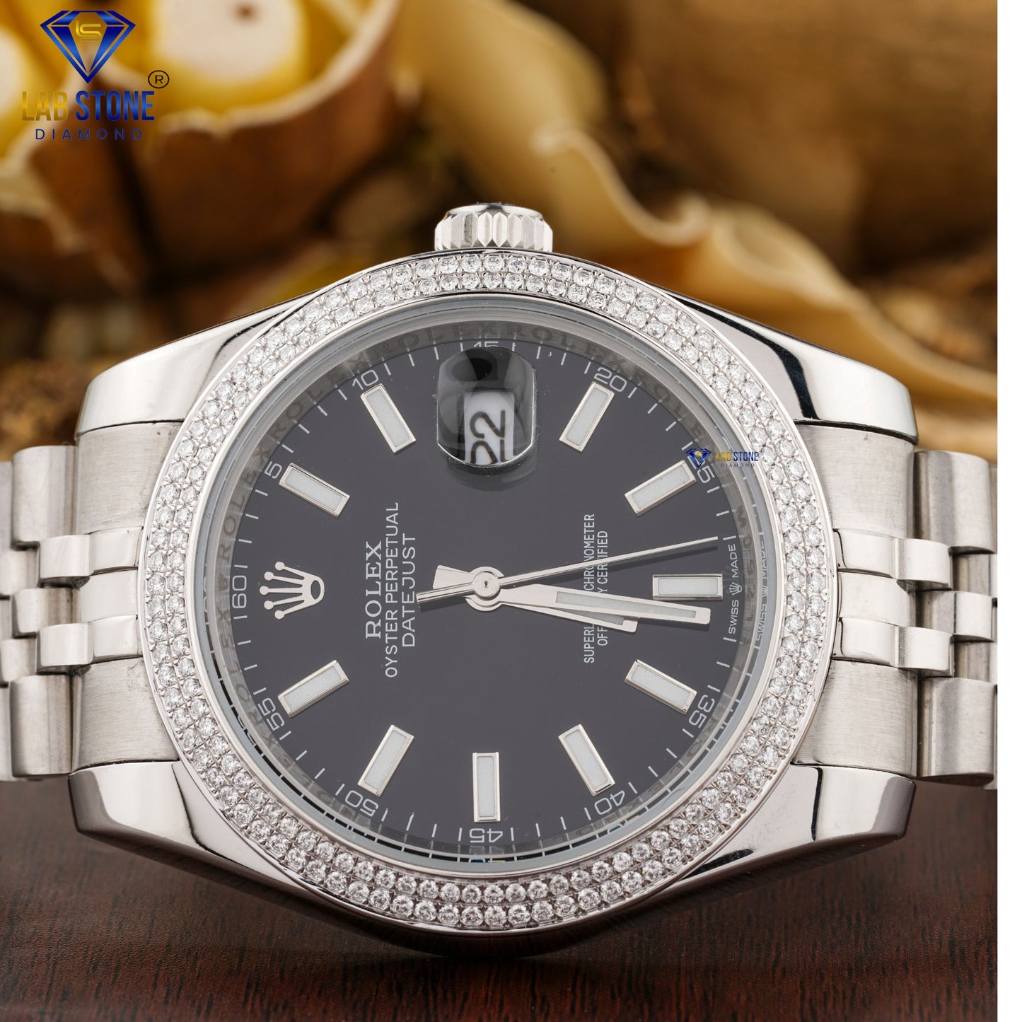 1.72 CT TDW Round Cut Diamond men's Watch