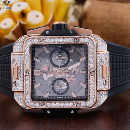 7.20 CT  TDW Round Cut Diamond men's Watch