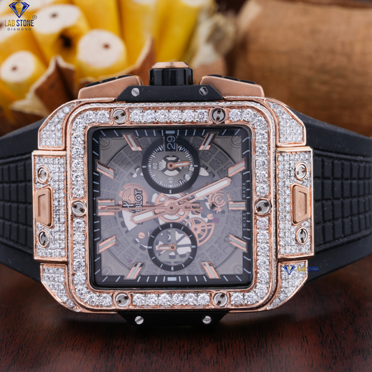 7.20 CT  TDW Round Cut Diamond men's Watch