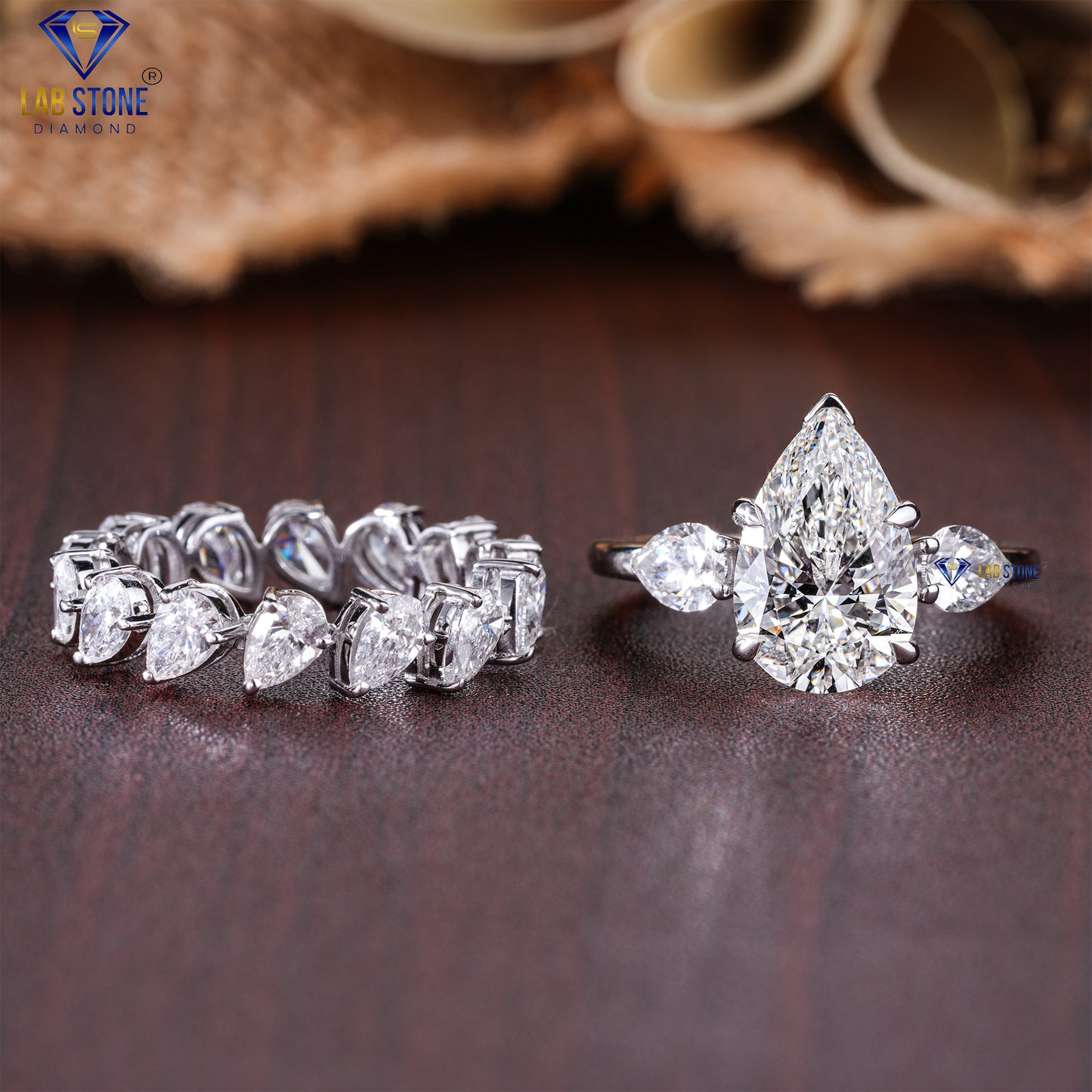 1.88 TDW Emerald & Round Cut Diamond Women's Ring with Band