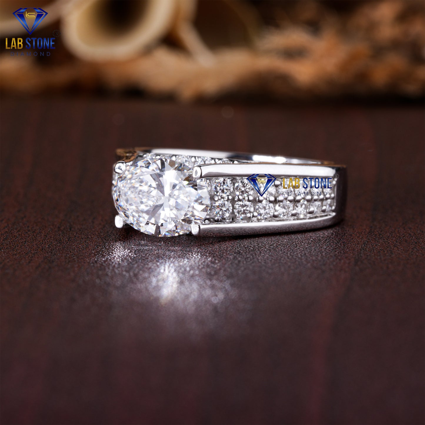 1.85 TDW Oval & Round Cut Women’s Diamond Engagement Ring