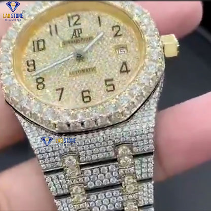 27.85 CT TDW Round Cut Diamond men's Watch