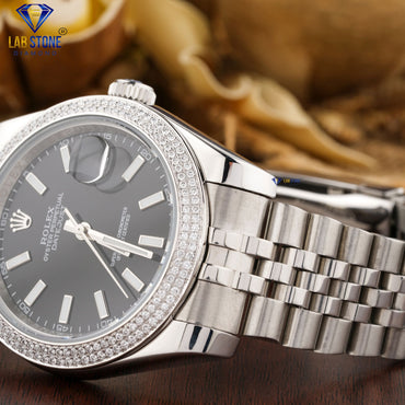 1.72 CT TDW Round Cut Diamond men's Watch