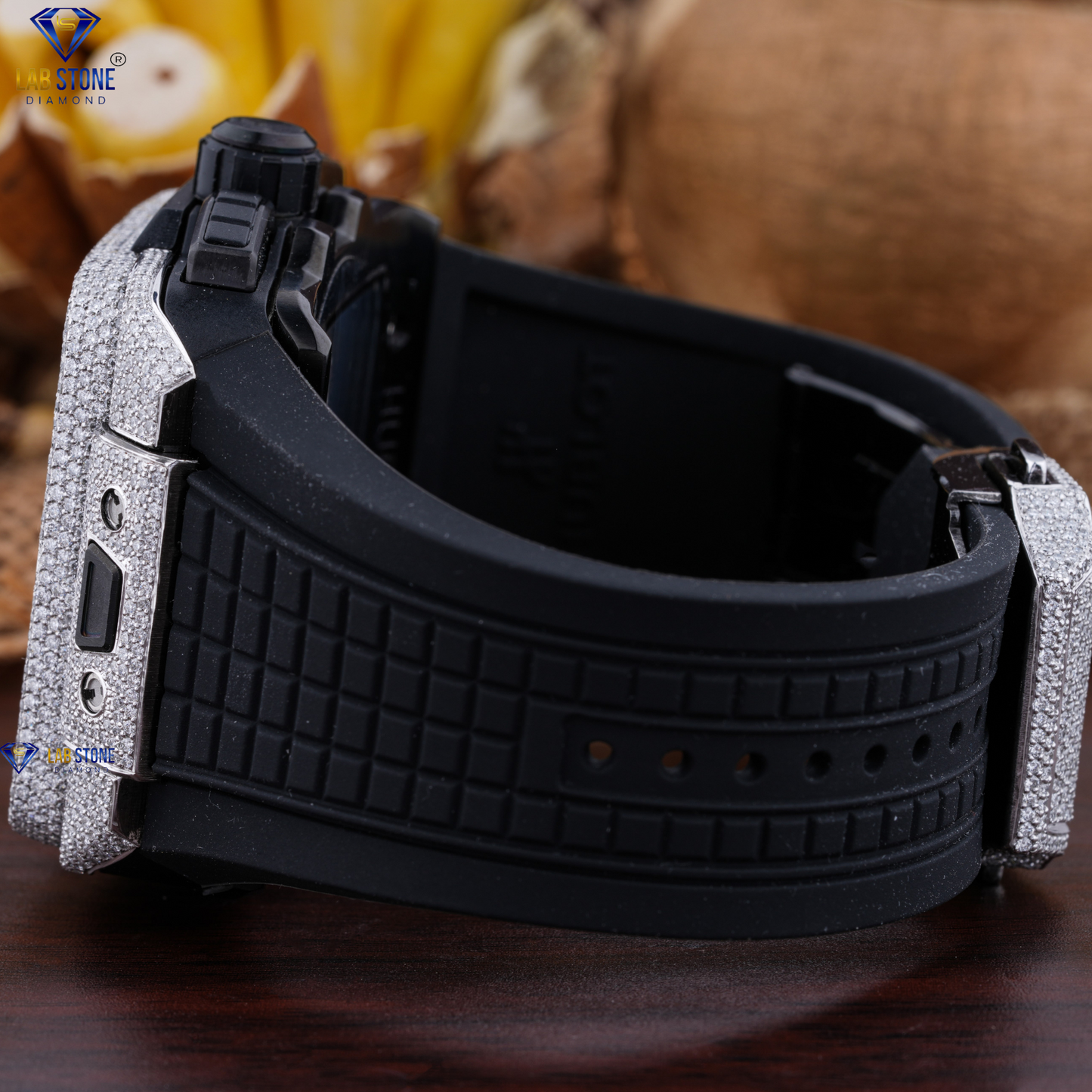 6.14 CT TDW Round Cut Diamond men's Watch