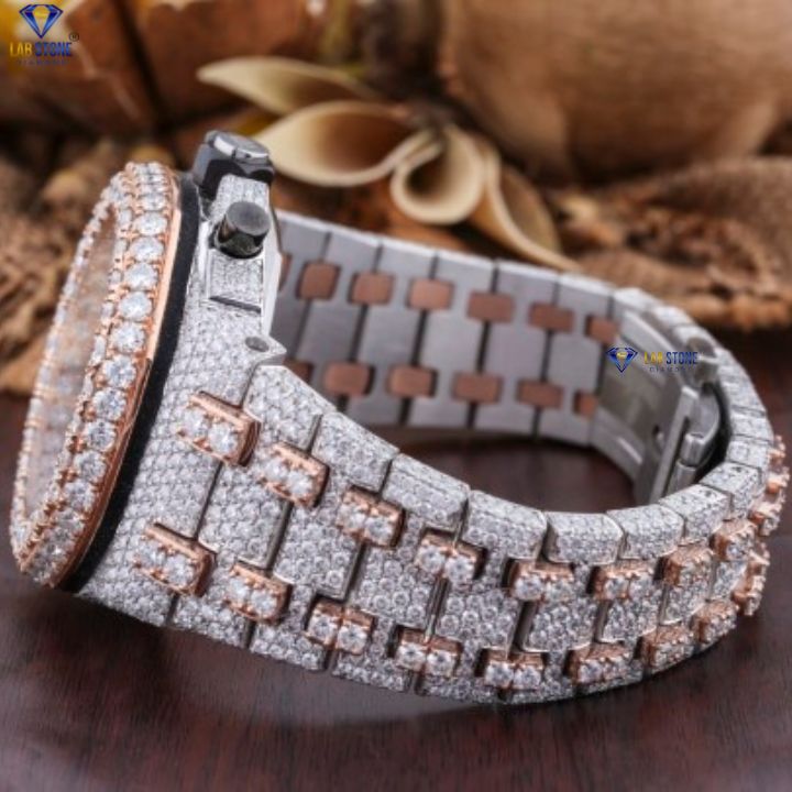 21.82 CT TDW Round Cut Moissanite Diamond men's Watch