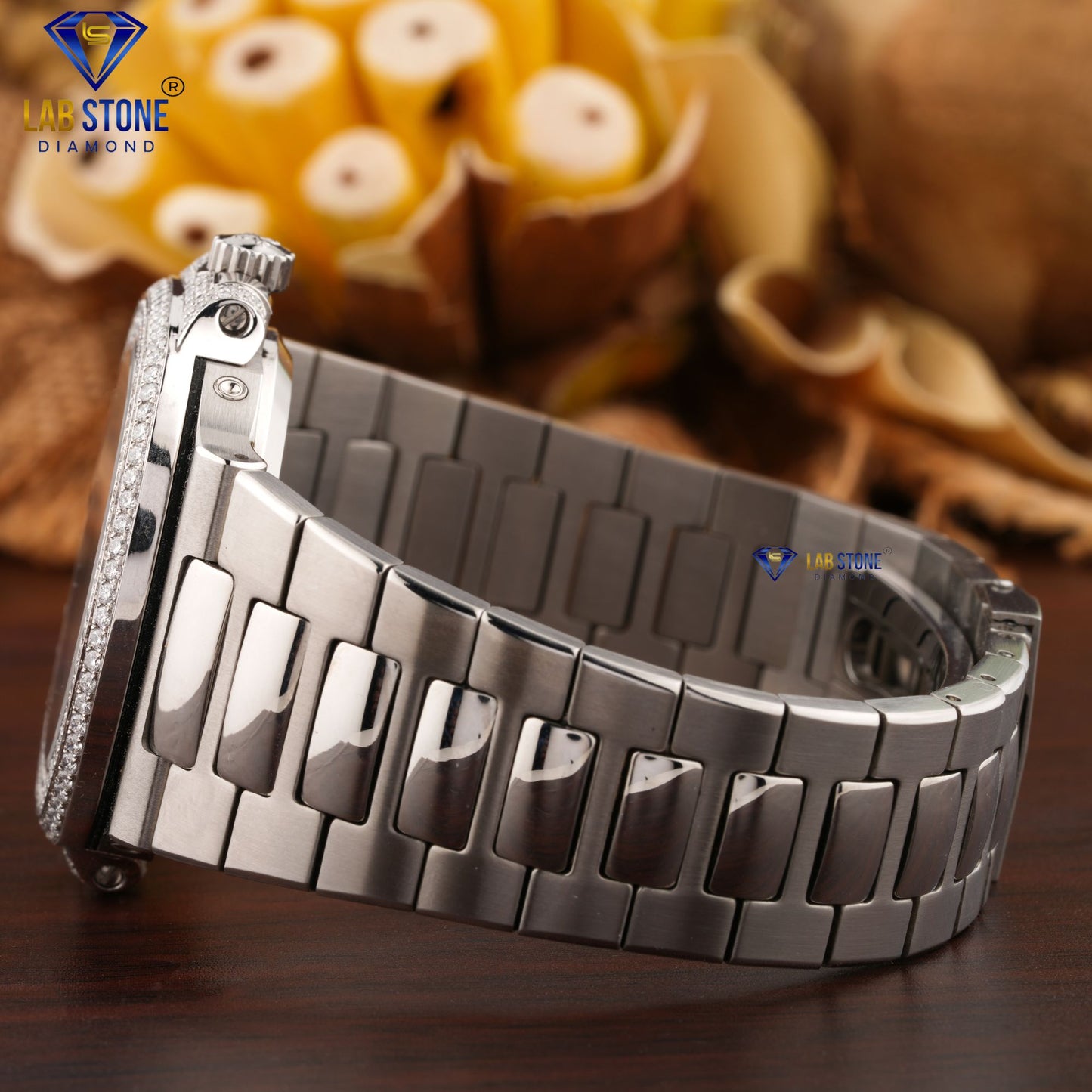 3.90 CT TDW Round Cut Diamond men's Watch